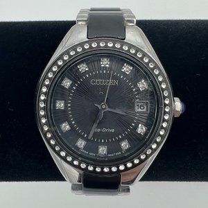 Citizen Eco-Drive Silhouette Crystal Two-Tone Stainless Women's Watch EW2559-51E